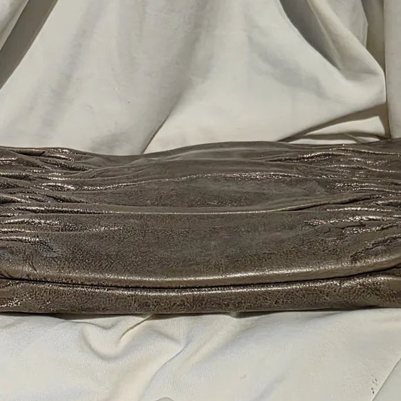 Michael Kors Webster Gold/Silverish Metallic Rushed Leather Wallet Clutch Bag - Picture 4 of 9